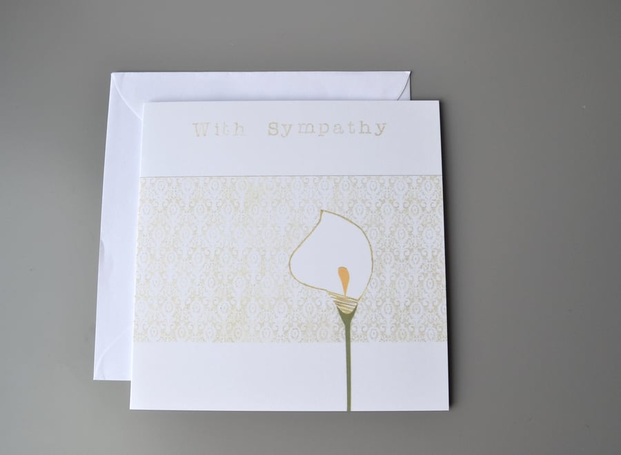 Sympathy Card with Lily and Lace Background