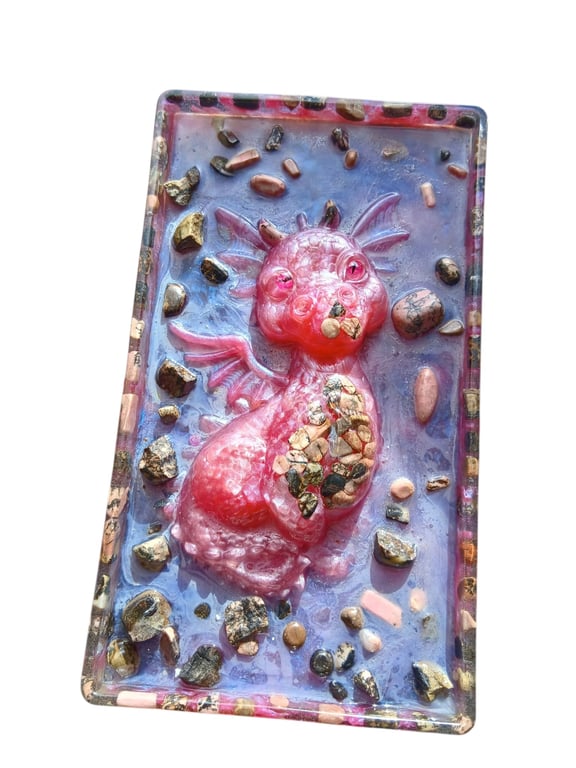 Rhodonite Heartfire Dragon Sculpture 30cm Guardian of Magick  