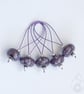 Lampwork Stitch Markers - Dark Purple Orchid - Image 3