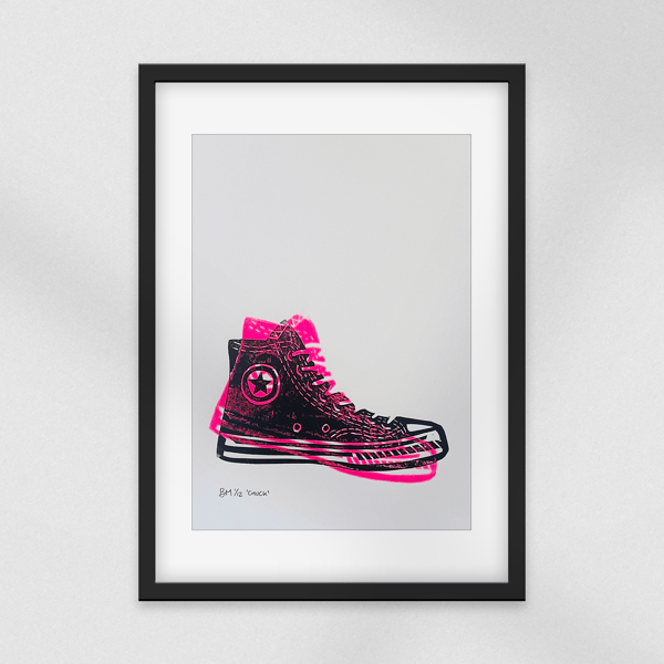 Chuck Taylor Converse Lino Print - Limited Edition Neon Sneaker Art