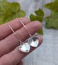 Sterling Silver Hammered Heart Long Earrings - JBJ1106 - Image 3
