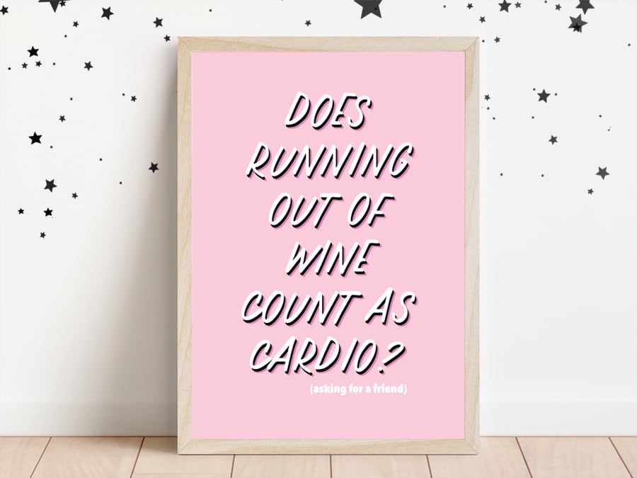 Funny Wine Wall Art Print, Fun Kitchen Decor, Food And Drink Print For Kitchen