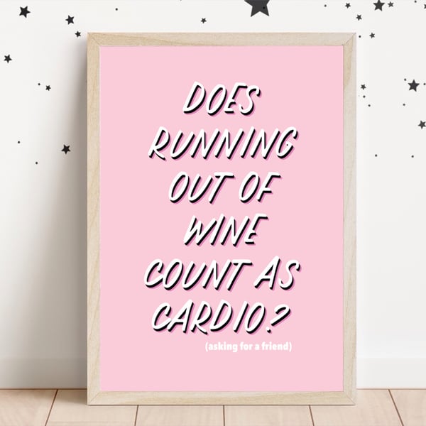 Funny Wine Wall Art Print, Fun Kitchen Decor, Food And Drink Print For Kitchen