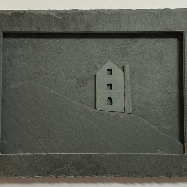 Tiny Cornish Engine House framed in Slate