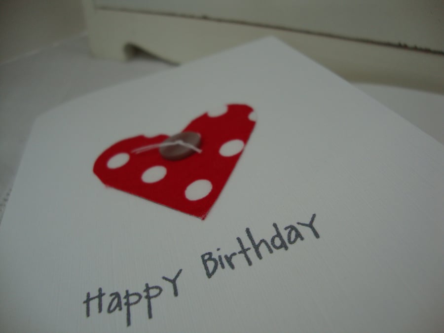 birthday card polka dot red