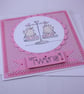 Handmade new baby card - twins - Image 4