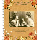 LUXURY NOTEBOOK Vintage Style, A5, Spiralbound flat-lie for writing or sketching