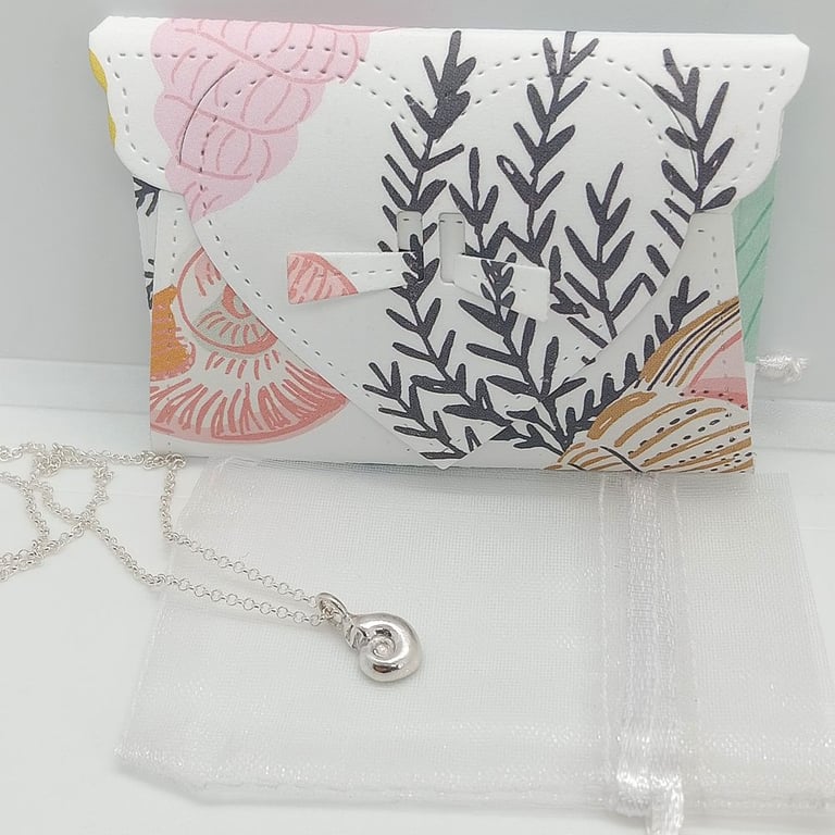 Fine Silver Ammonite Pendant handmade gift for her ready to post