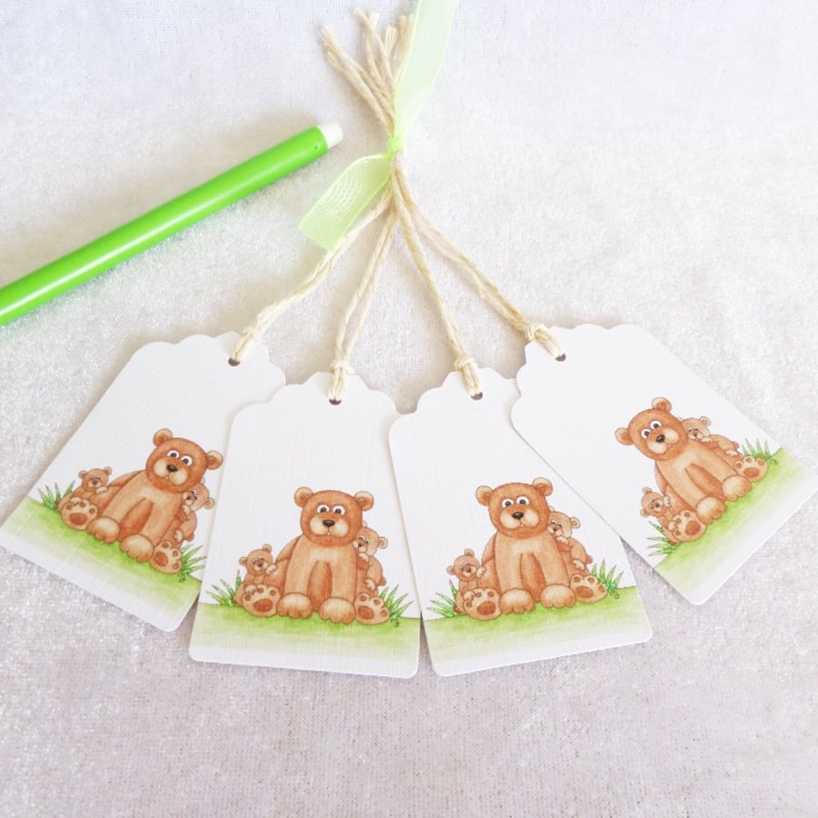 Daddy Bear Gift Tags - set of 4 tags