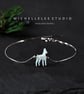 Opal Doberman  Fire Opal Dog Bracklet with 925 Sterling Silver Chain