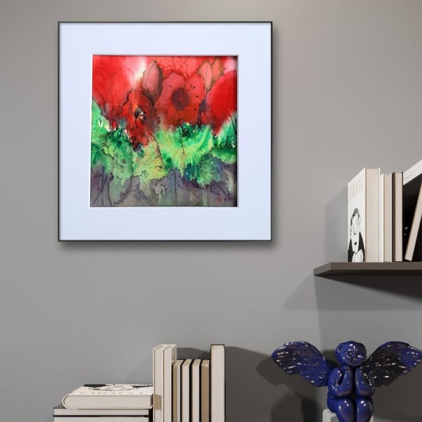 Watercolour Painting. Poppies. Ready to Frame. UK Freepost Original Gift