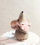 Little Beige Felt Mouse with Spotty Button, Handmade Home Decor, Gift