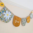 Handmade Floral Nursery Bunting – "Grow" Fabric Garland, Perfect New Baby Gift