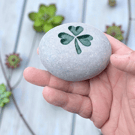 Shamrock Stone: Heart Leaf Design, Lucky Clover Decor, Stone Decor