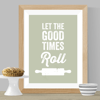 Rolling Pin Baking A4 Typographic Art Print
