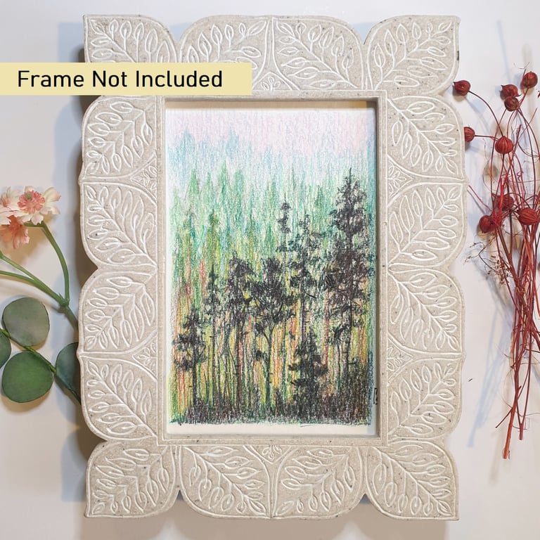 Little Forest Illustration, Letterbox art gift, small original drawing