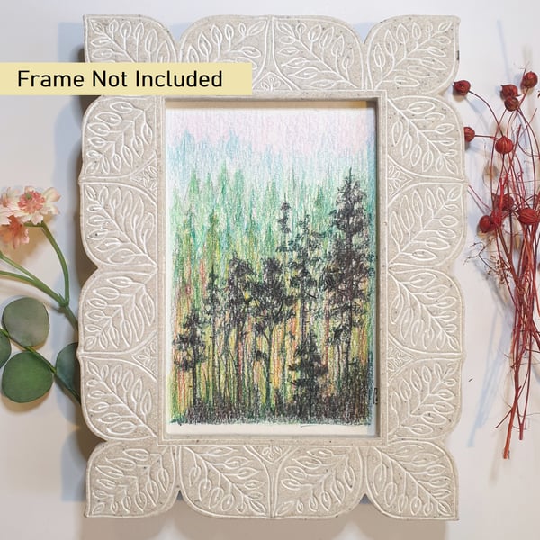 Little Forest Illustration, Letterbox art gift, small original drawing