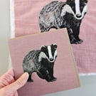 Badger card, blank card, printed card for badger and animal lovers