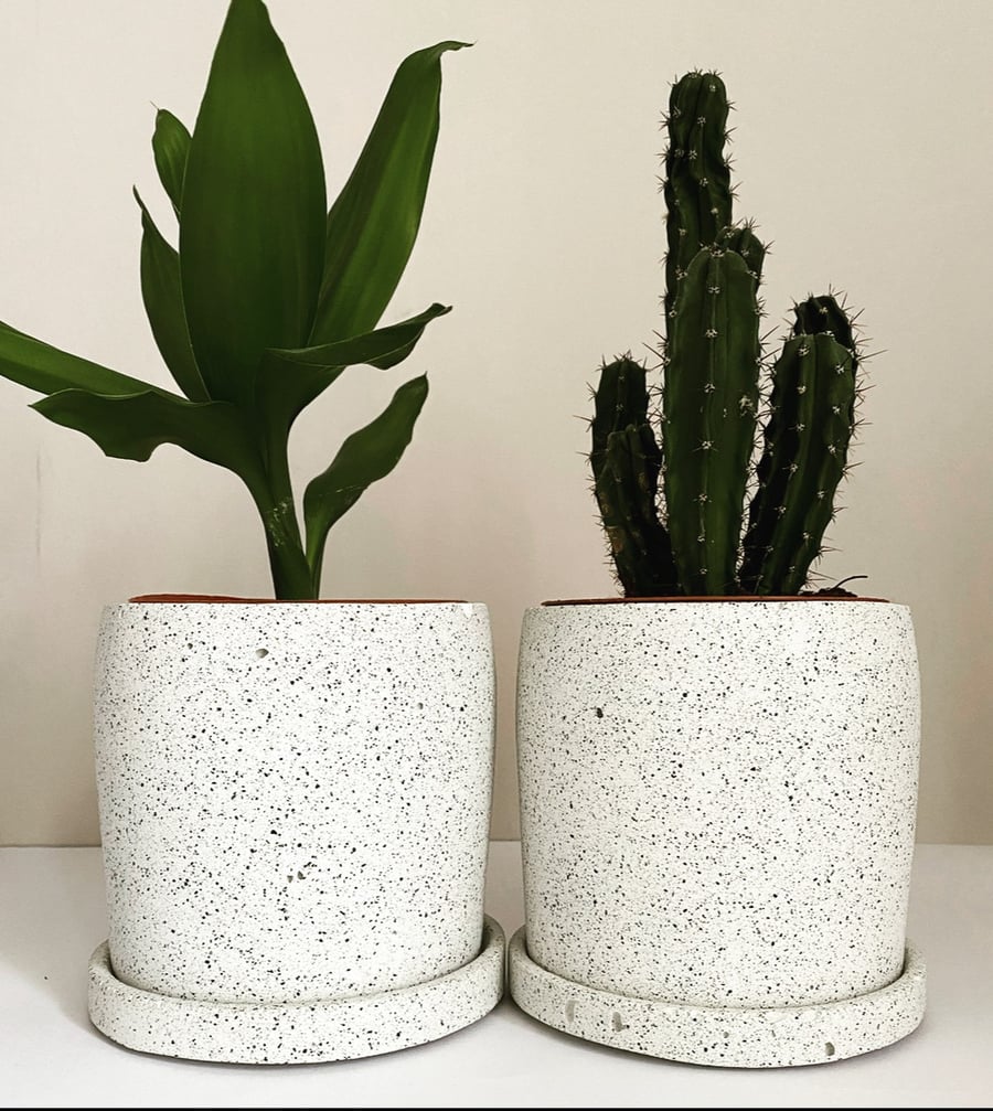 Handmade Jesmonite Granite Indoor Outdoor Plant Pot