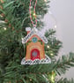 Machine Embroidery Gingerbread House Ornament: Lace Christmas Decoration - Image 2