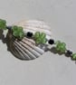 Green Peridot & Black Hematite Gemstone Beaded Bracelet "Green Daze" - Image 3