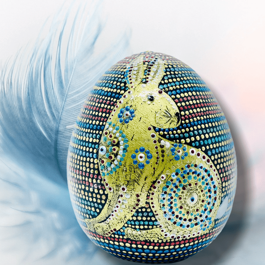Golden Blue Bunny Egg