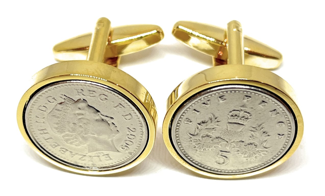 18th Birthday Wedding Anniversary 2007 coin cufflinks GLD