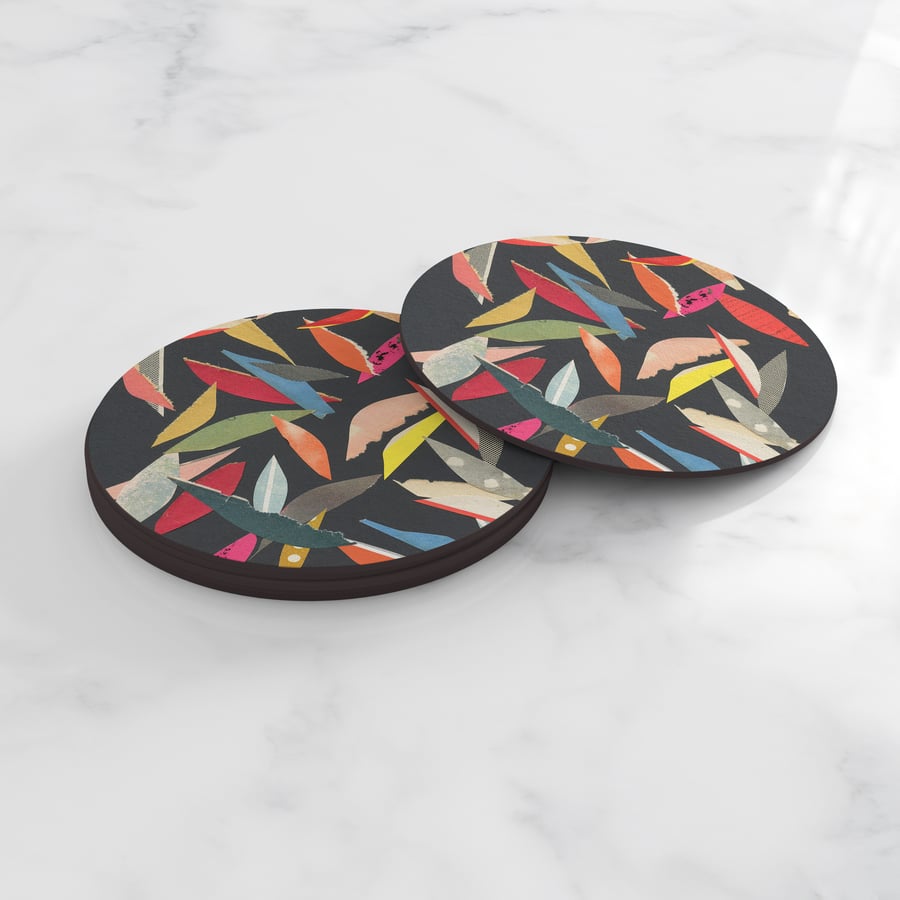 Set of 4 coasters - Falling Leaves