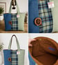 Harris tweed Keith Tartan panel shopper bag.