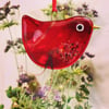 Fused Glass Red Bird