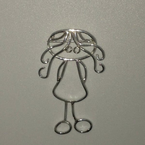 A pendant from a childs drawing in sterling silver. Perfect for Mothers day