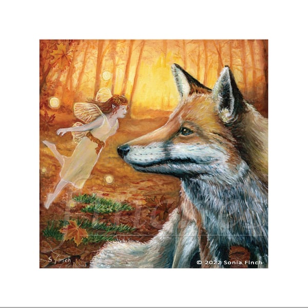 Autumn Fairy Whisperer - Greeting Card