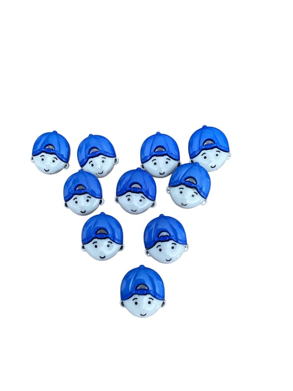10 boy in blue cap buttons 21mm