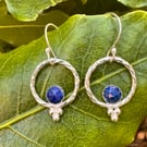 Celestial Balance – One of a Kind Sterling Silver & Lapis Lazuli Earrings