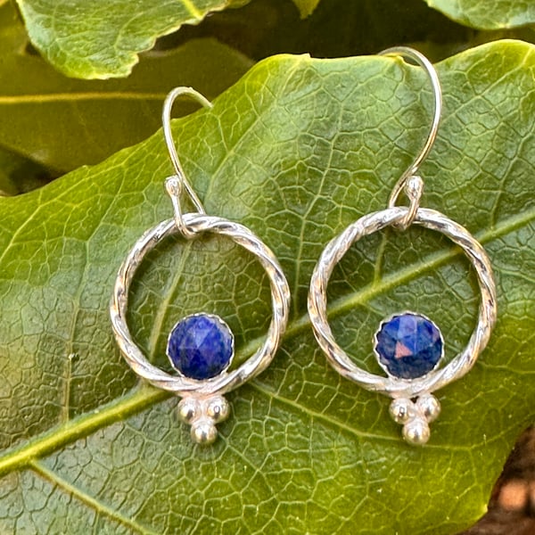 Celestial Balance – One of a Kind Sterling Silver & Lapis Lazuli Earrings