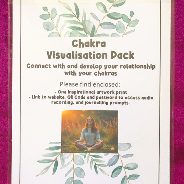 Chakra Meditation Pack, including A5 print, meditation, journalling prompts