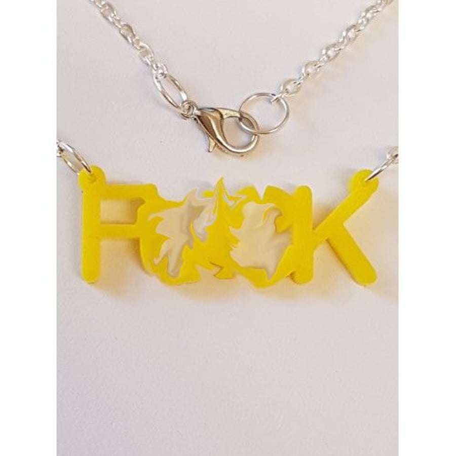 The F Word Necklace - Yellow