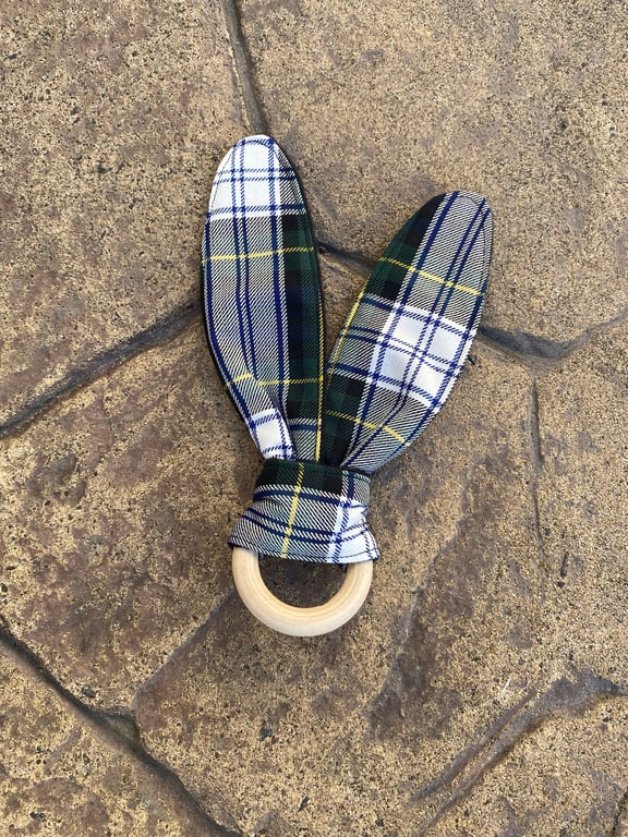 Gordon Dress Tartan Bunny Ears Teether