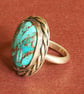 Turquoise And Silver Ring - Classic Navajo Style - Size M - Artisan - Image 8