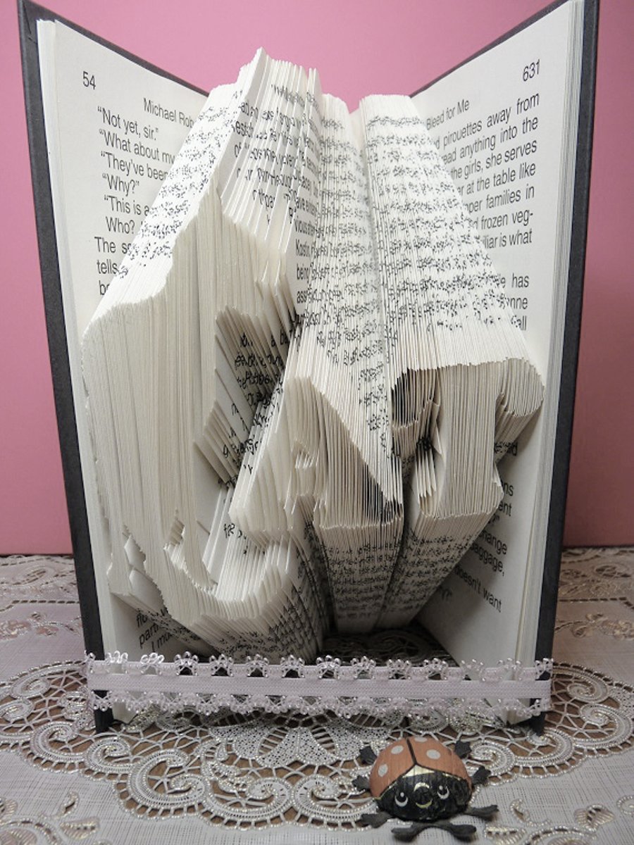 Cat MMF Book Folding Pattern -  pic of cat replaces C - EMAILED PDF PATTERN