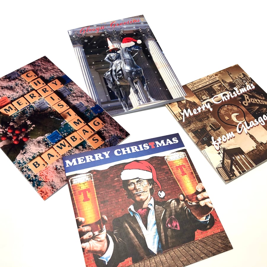 Glasgow Christmas Cards (pack of 4) FREE DELIVERY 