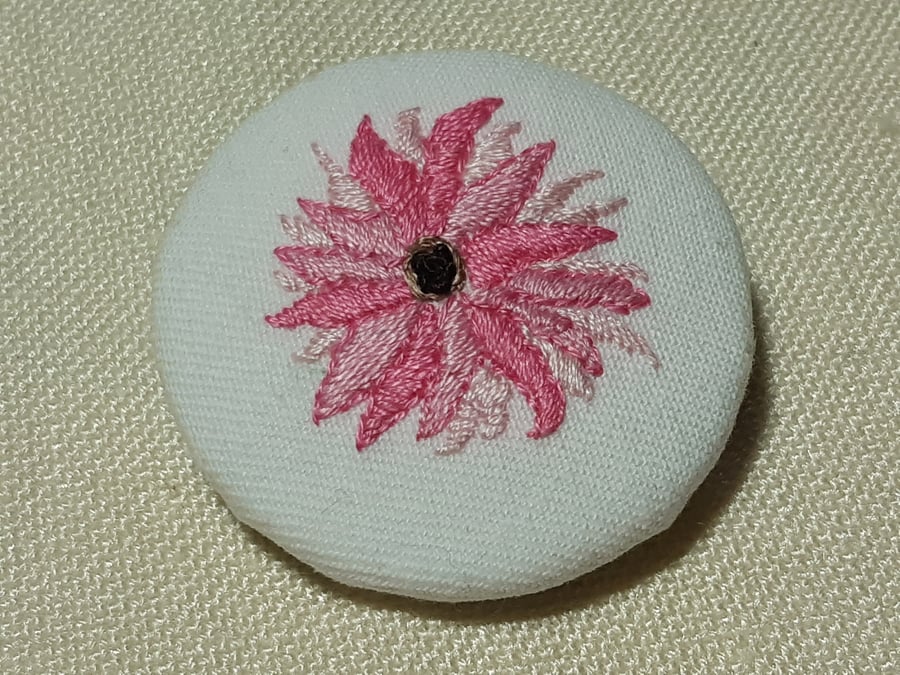 Pink flower brooch