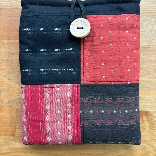 Patchwork Red and black Kindle case