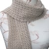 Luxury Beige Alpaca Crocheted Scarf - 100% Superfine Alpaca Scarf  