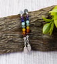 Earrings, Sterling Silver Long Droppers with a Rainbow of Gemstones - Image 4