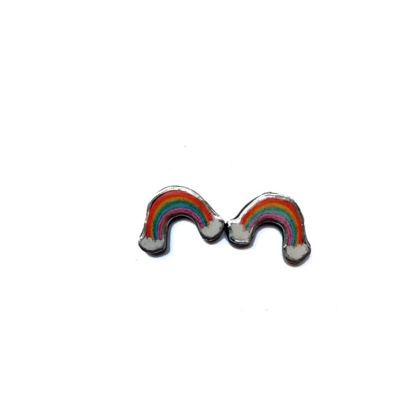 Whimsical Rainbow Resin Ear Studs by EllyMental