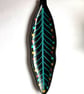Funky hand painted decorative leaf plate 