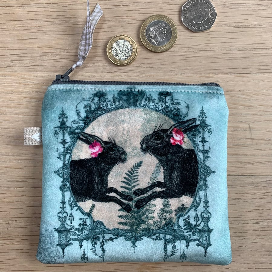 Velvet hare coin purse