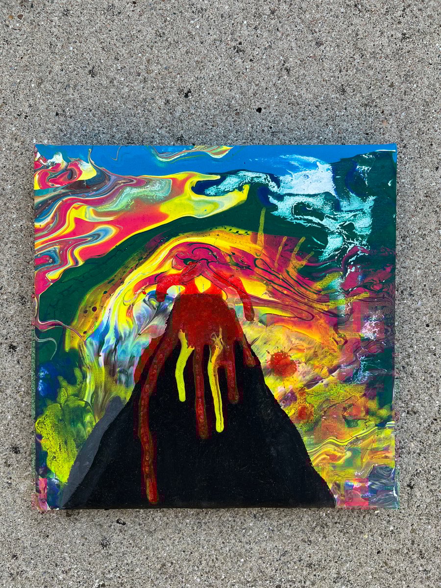 Canvas Marble Volcano Painting