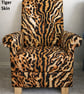 Faux Tiger Skin Fabric Adult Chair Armchair Animals Accent Statement Reading - Image 2